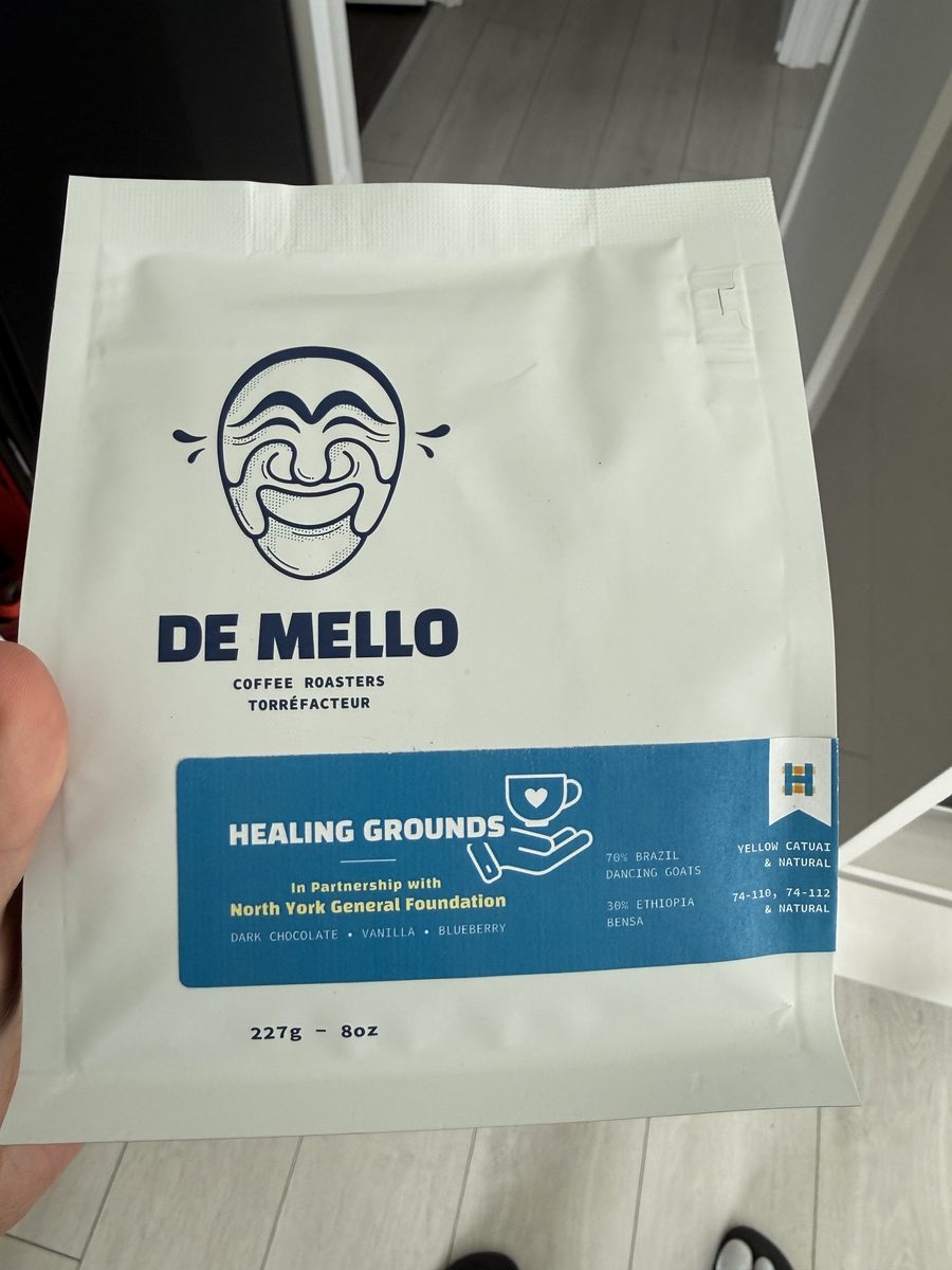 De Mello Healing Grounds coffee bag