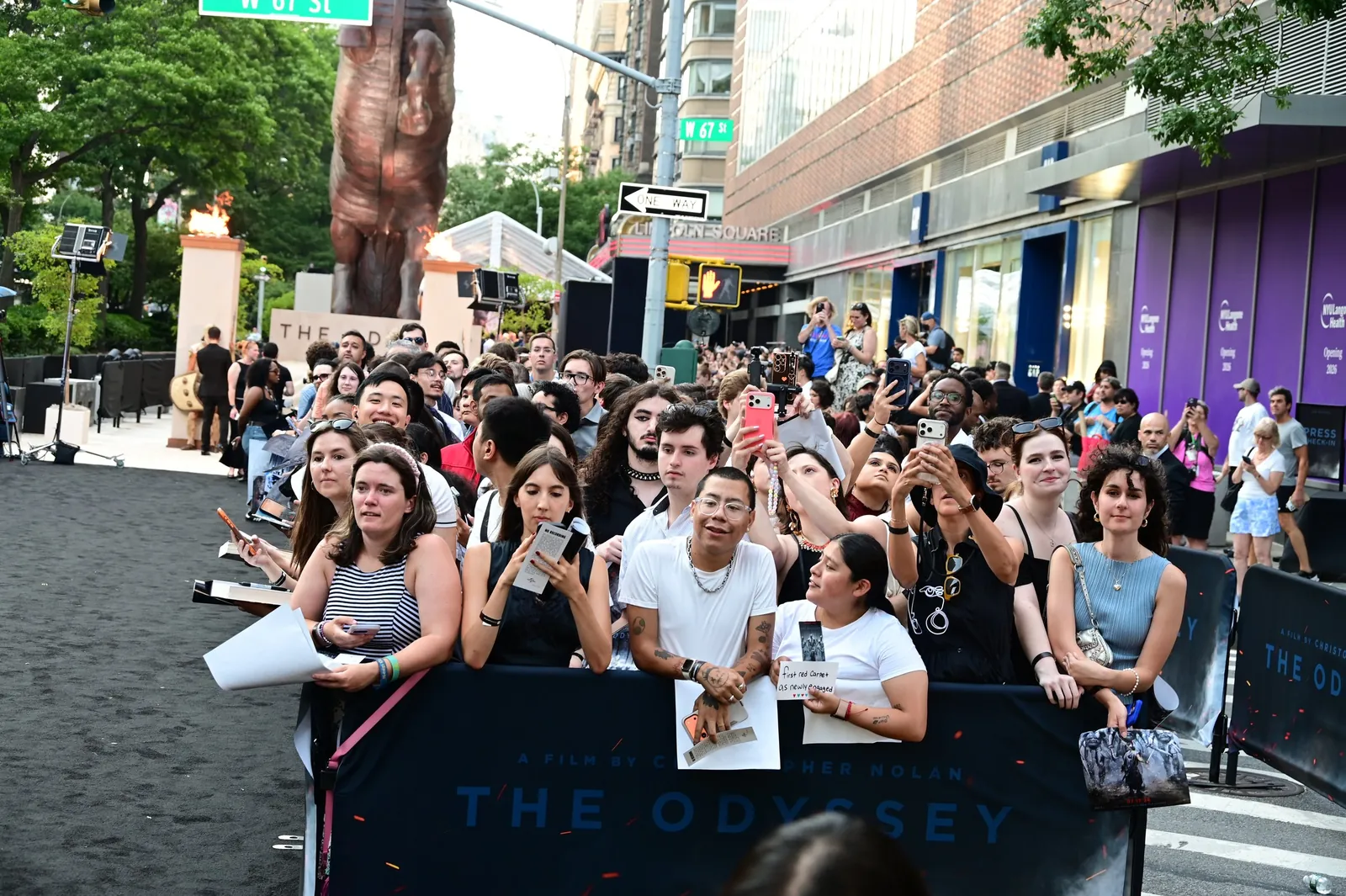 The crowd at the New York premiere of The Odyssey.